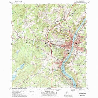 YellowMaps Augusta ME topo map, 1:24000 Scale, 7.5 X 7.5 Minute, Historical, 1980, Updated 1992, 26.8 x 21.5 in - Polypropylene