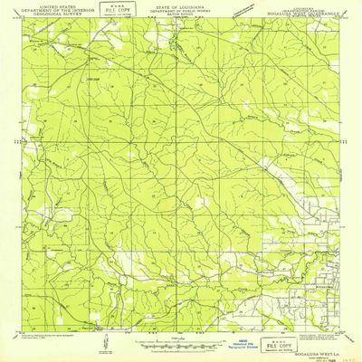 YellowMaps Bogalusa West LA topo map, 1:31680 Scale, 7.5 X 7.5 Minute, Historical, 1949, 19.8 x 16.9 in - Polypropylene