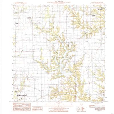 YellowMaps Clarksville IL topo map, 1:24000 Scale, 7.5 X 7.5 Minute, Historical, 1984, Updated 1985, 26.9 x 21.9 in - Tyvek