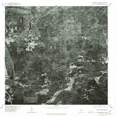 YellowMaps Columbiana NW AL topo map, 1:24000 Scale, 7.5 X 7.5 Minute, Historical, 1975, Updated 1977, 26.8 x 21.6 in - Polypropylene