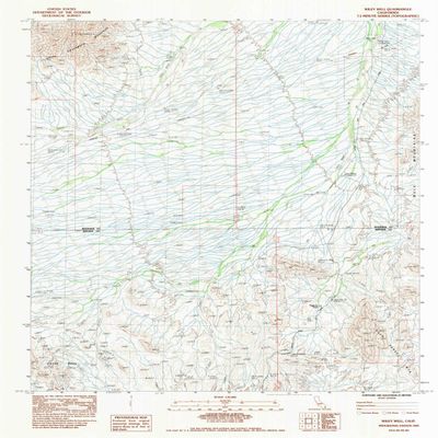Wiley Well CA topo map, 1:24000 Scale, 7.5 X 7.5 Minute, Historical, 1983, Updated 1983, 26.9 x 21.5 in - Polypropylene