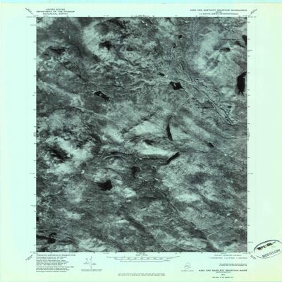 YellowMaps King and Bartlett Mountain ME topo map, 1:24000 Scale, 7.5 X 7.5 Minute, Historical, 1977, Updated 1983, 27.4 x 21.5 in - Polypropylene