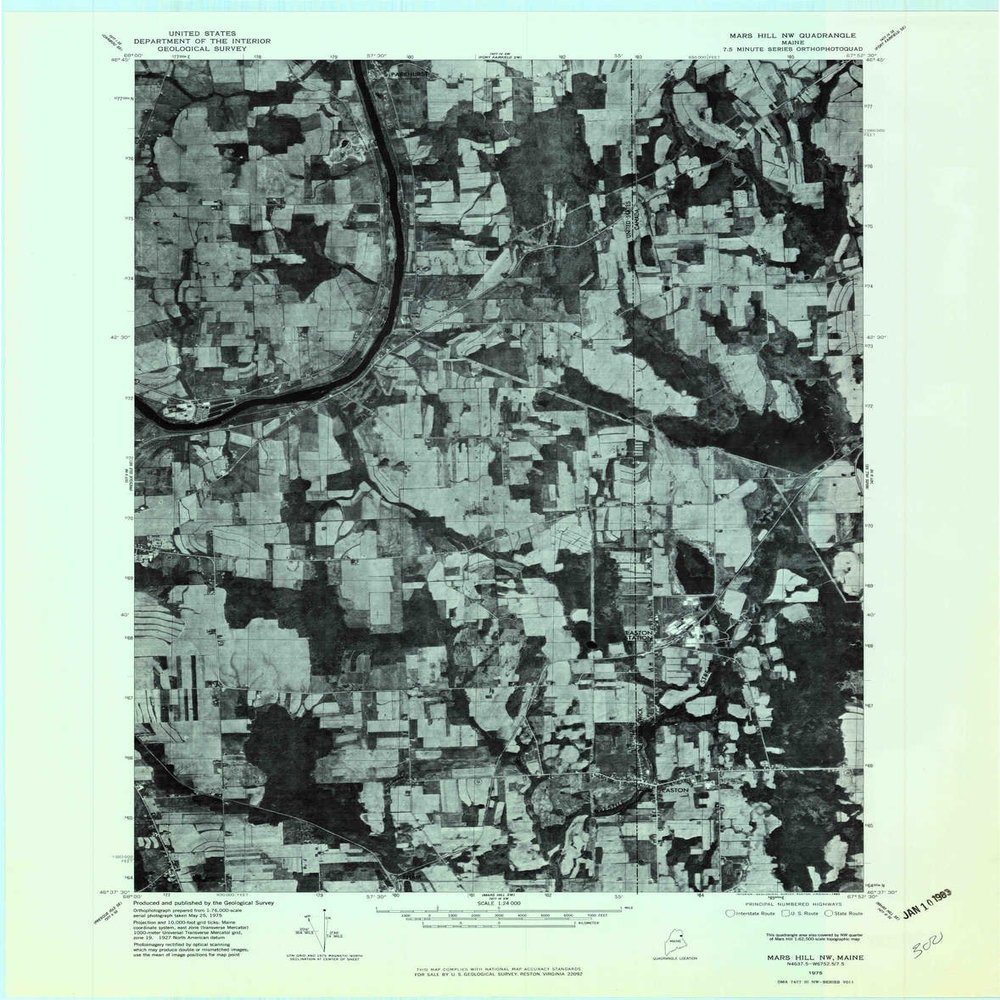 YellowMaps Mars Hill NW ME topo map, 1:24000 Scale, 7.5 X 7.5 Minute, Historical, 1975, Updated 1982, 27.4 x 21.5 in - Polypropylene