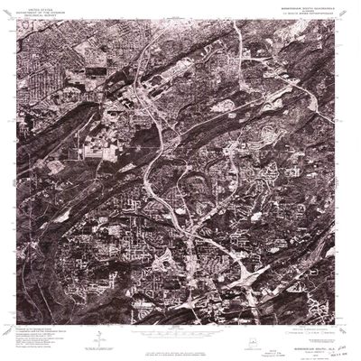 YellowMaps Birmingham South AL topo map, 1:24000 Scale, 7.5 X 7.5 Minute, Historical, 1975, Updated 1977, 26.9 x 21.6 in - Polypropylene