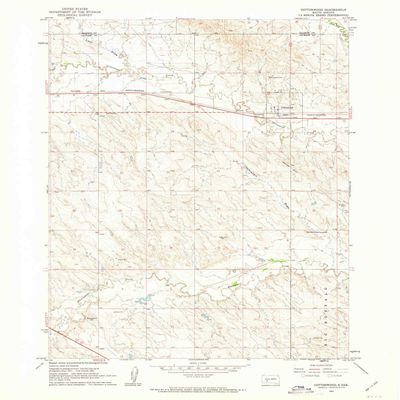 YellowMaps Cottonwood SD topo map, 1:24000 Scale, 7.5 X 7.5 Minute, Historical, 1961, Updated 1961, 26.9 x 22 in - Polypropylene