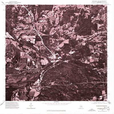 YellowMaps Wetumpka SW AL topo map, 1:24000 Scale, 7.5 X 7.5 Minute, Historical, 1975, Updated 1977, 27 x 21.6 in - Polypropylene
