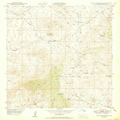 YellowMaps Black Mountain AZ topo map, 1:24000 Scale, 7.5 X 7.5 Minute, Historical, 1950, Updated 1950, 26.8 x 22 in - Polypropylene