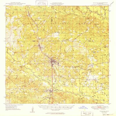 YellowMaps Wiggins MS topo map, 1:62500 Scale, 15 X 15 Minute, Historical, 1949, 20.7 x 17 in - Tyvek