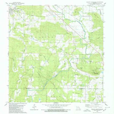 YellowMaps Wachita Mountain MO topo map, 1:24000 Scale, 7.5 X 7.5 Minute, Historical, 1980, Updated 1980, 26.8 x 21.9 in - Polypropylene