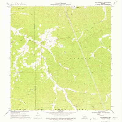 YellowMaps Anthonies Mill MO topo map, 1:24000 Scale, 7.5 X 7.5 Minute, Historical, 1969, Updated 1976, 26.8 x 21.9 in - Polypropylene