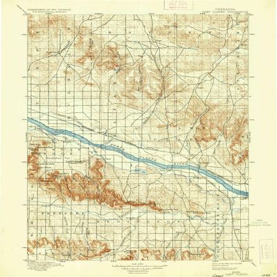 YellowMaps Camp Clarke NE topo map, 1:125000 Scale, 30 X 30 Minute, Historical, 1898, Updated 1936, 19.7 x 16.5 in - Tyvek