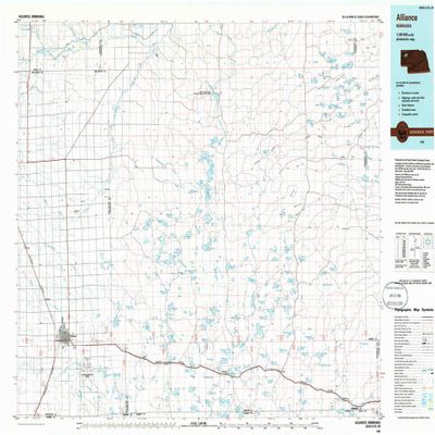 YellowMaps Alliance NE topo map, 1:100000 Scale, 30 X 60 Minute, Historical, 1985, Updated 1986, 24.1 x 39.1 in - Polypropylene