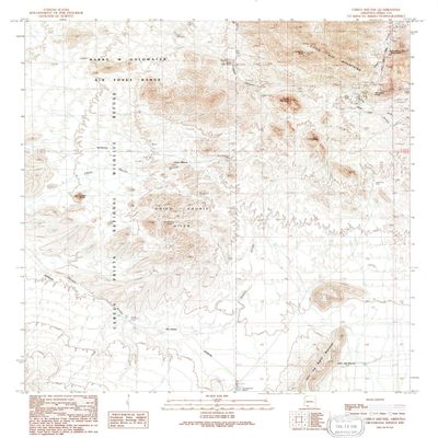 YellowMaps Chico Shunie AZ topo map, 1:24000 Scale, 7.5 X 7.5 Minute, Historical, 1990, Updated 1991, 26.9 x 22 in - Polypropylene