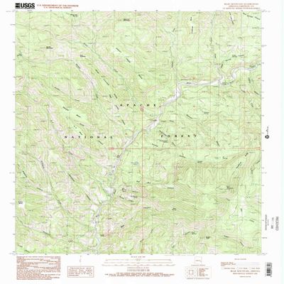 YellowMaps Bear Mountain AZ topo map, 1:24000 Scale, 7.5 X 7.5 Minute, Historical, 1991, Updated 1991, 26.7 x 22 in - Tyvek