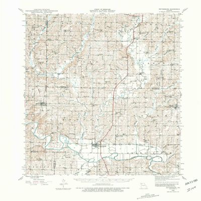 YellowMaps Pattonsburg MO topo map, 1:62500 Scale, 15 X 15 Minute, Historical, 1944, Updated 1981, 22 x 17.5 in - Polypropylene