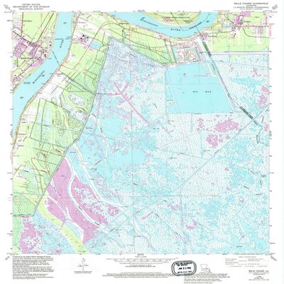 Belle Chasse LA topo map, 1:24000 Scale, 7.5 X 7.5 Minute, Historical, 1966, Updated 1994, 26.8 x 22 in - Tyvek