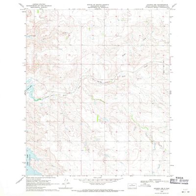 YellowMaps Akaska SW SD topo map, 1:24000 Scale, 7.5 X 7.5 Minute, Historical, 1968, Updated 1971, 26.9 x 22 in - Polypropylene