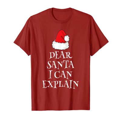 Dear Santa I Can Explain Funny Christmas Gift T-Shirt
