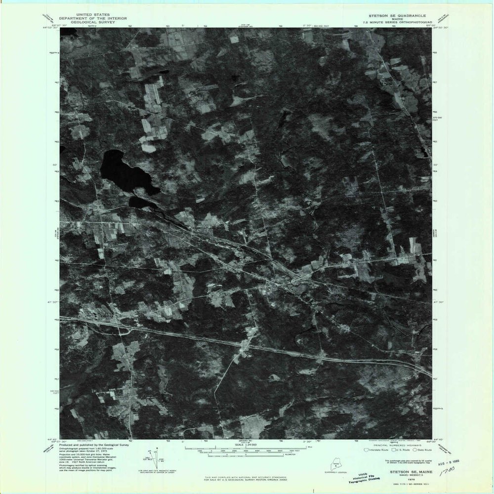 YellowMaps Stetson SE ME topo map, 1:24000 Scale, 7.5 X 7.5 Minute, Historical, 1976, Updated 1980, 27.3 x 21.5 in - Polypropylene