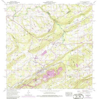 YellowMaps Altoona AL topo map, 1:24000 Scale, 7.5 X 7.5 Minute, Historical, 1958, Updated 1986, 26.8 x 22 in - Tyvek