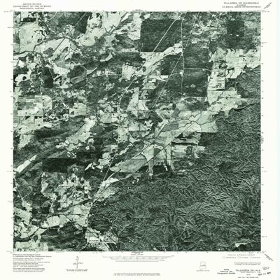 YellowMaps Talladega SW AL topo map, 1:24000 Scale, 7.5 X 7.5 Minute, Historical, 1975, Updated 1977, 26.6 x 21.6 in - Polypropylene
