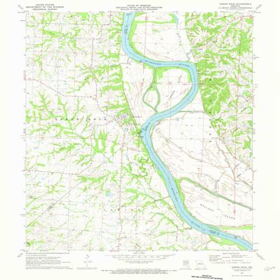 YellowMaps Arrow Rock MO topo map, 1:24000 Scale, 7.5 X 7.5 Minute, Historical, 1971, Updated 1973, 26.8 x 21.9 in - Polypropylene