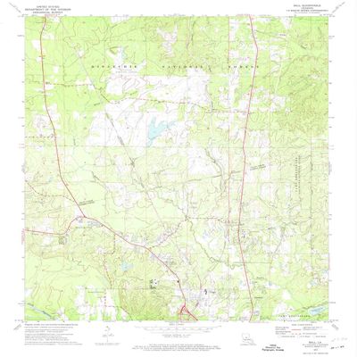 YellowMaps Ball LA topo map, 1:24000 Scale, 7.5 X 7.5 Minute, Historical, 1972, Updated 1974, 26.7 x 22.9 in - Polypropylene