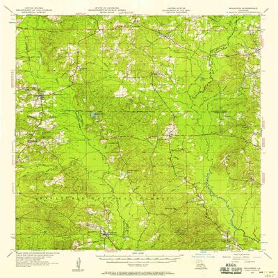 Goldonna LA topo map, 1:62500 Scale, 15 X 15 Minute, Historical, 1957, Updated 1957, 20.7 x 16.9 in - Polypropylene