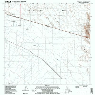 Blankenship Well AZ topo map, 1:24000 Scale, 7.5 X 7.5 Minute, Historical, 1996, Updated 2000, 26.7 x 21.6 in - Polypropylene