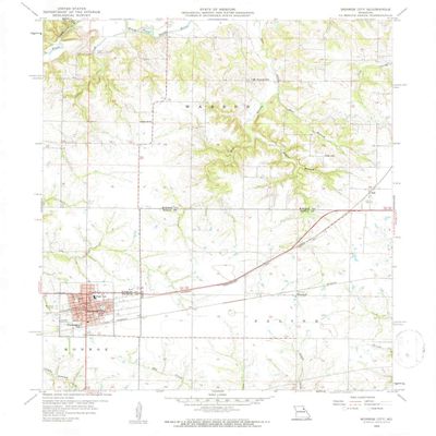 YellowMaps Monroe City MO topo map, 1:24000 Scale, 7.5 X 7.5 Minute, Historical, 1959, Updated 1960, 26.8 x 21.9 in - Polypropylene