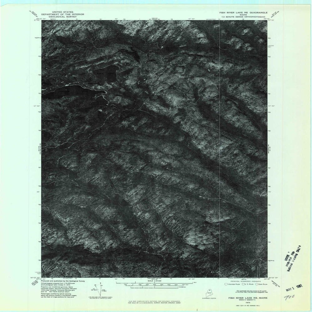 YellowMaps Fish River Lake NE ME topo map, 1:24000 Scale, 7.5 X 7.5 Minute, Historical, 1975, Updated 1981, 27.6 x 21.5 in - Polypropylene