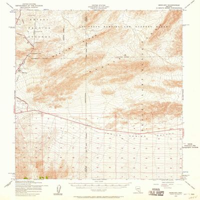 YellowMaps Mercury NV topo map, 1:62500 Scale, 15 X 15 Minute, Historical, 1952, Updated 1958, 20.7 x 16.9 in - Polypropylene