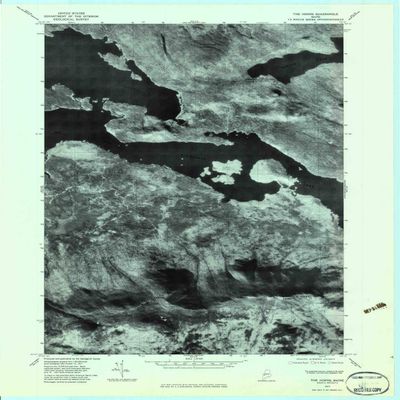 YellowMaps The Horns ME topo map, 1:24000 Scale, 7.5 X 7.5 Minute, Historical, 1977, Updated 1983, 27.6 x 21.6 in - Polypropylene