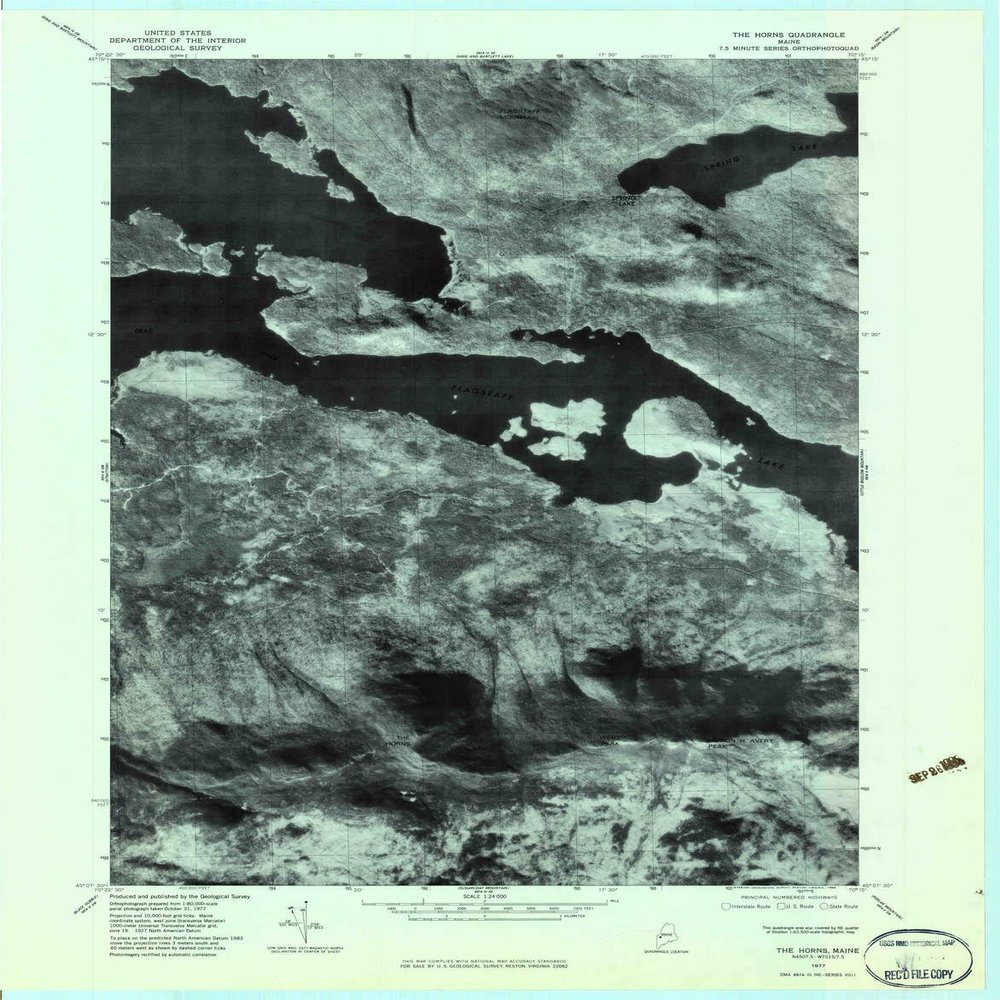YellowMaps The Horns ME topo map, 1:24000 Scale, 7.5 X 7.5 Minute, Historical, 1977, Updated 1983, 27.6 x 21.6 in - Polypropylene