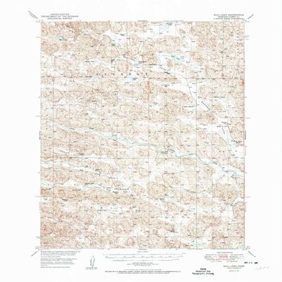YellowMaps Bull Lake NE topo map, 1:62500 Scale, 15 X 15 Minute, Historical, 1951, 21.8 x 18 in - Tyvek