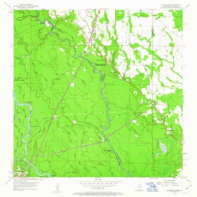 YellowMaps Nicholson MS topo map, 1:24000 Scale, 7.5 X 7.5 Minute, Historical, 1955, Updated 1963, 26.8 x 23 in - Tyvek