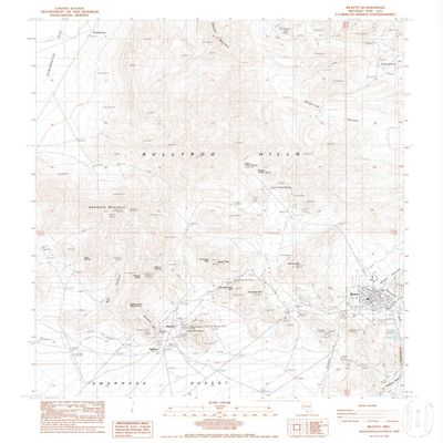YellowMaps Beatty NV topo map, 1:24000 Scale, 7.5 X 7.5 Minute, Historical, 1987, Updated 1987, 26.8 x 22 in - Polypropylene