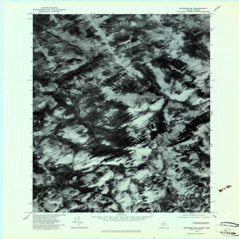 YellowMaps Skinner NE ME topo map, 1:24000 Scale, 7.5 X 7.5 Minute, Historical, 1978, Updated 1983, 27.5 x 21.5 in - Polypropylene