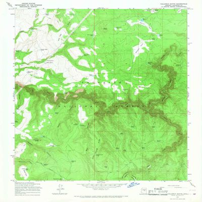 Calloway Butte AZ topo map, 1:24000 Scale, 7.5 X 7.5 Minute, Historical, 1965, Updated 1967, 26.8 x 22.1 in - Polypropylene