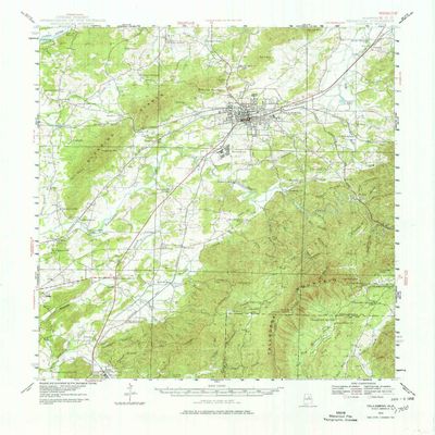 YellowMaps Talladega AL topo map, 1:62500 Scale, 15 X 15 Minute, Historical, 1943, Updated 1980, 21.6 x 17.9 in - Tyvek