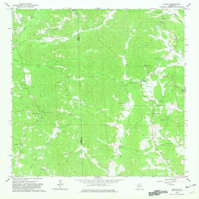 YellowMaps Bluff AL topo map, 1:24000 Scale, 7.5 X 7.5 Minute, Historical, 1967, Updated 1981, 27.1 x 22 in - Polypropylene