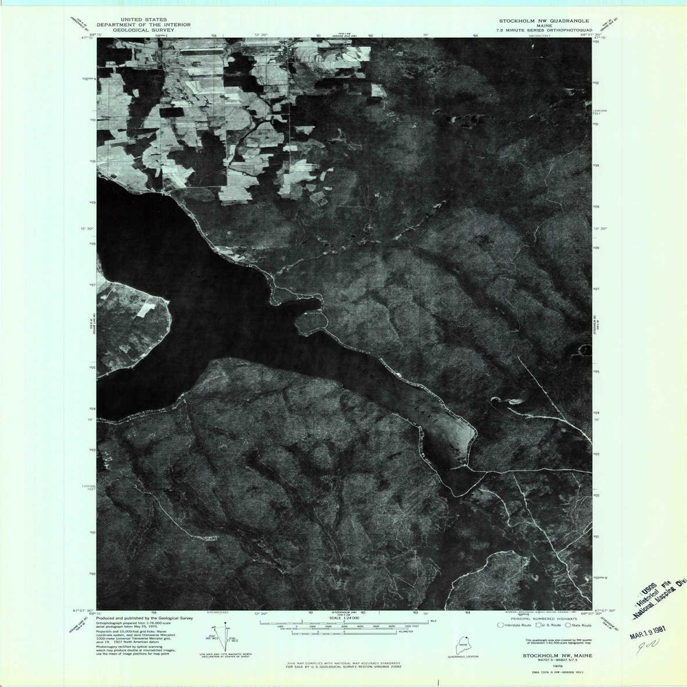 YellowMaps Stockholm NW ME topo map, 1:24000 Scale, 7.5 X 7.5 Minute, Historical, 1975, Updated 1981, 27.3 x 21.6 in - Polypropylene