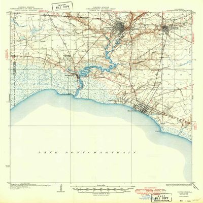 YellowMaps Covington LA topo map, 1:62500 Scale, 15 X 15 Minute, Historical, 1935, Updated 1949, 20.8 x 16.9 in - Tyvek