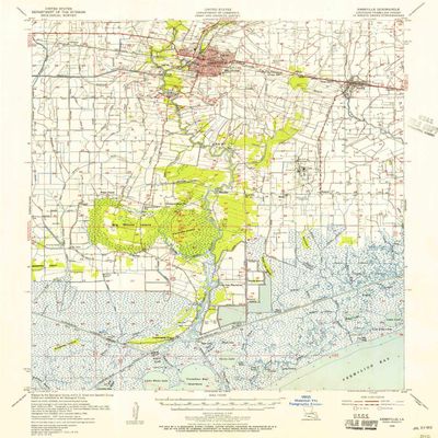 YellowMaps Abbeville LA topo map, 1:62500 Scale, 15 X 15 Minute, Historical, 1954, Updated 1956, 20.7 x 17.9 in - Polypropylene