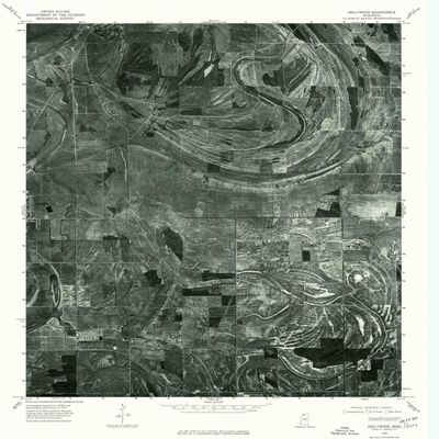 YellowMaps Hollywood MS topo map, 1:24000 Scale, 7.5 X 7.5 Minute, Historical, 1975, Updated 1976, 26.7 x 22 in - Polypropylene