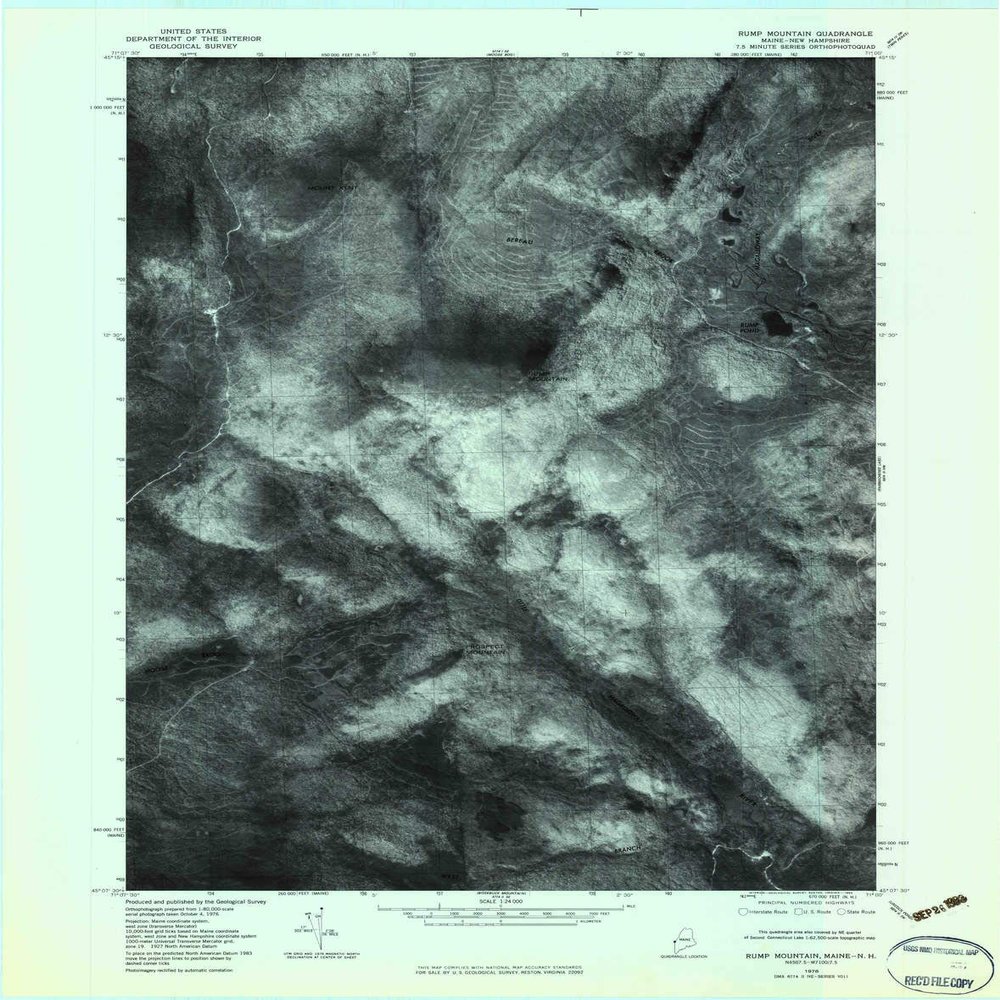 YellowMaps Rump Mountain ME topo map, 1:24000 Scale, 7.5 X 7.5 Minute, Historical, 1976, Updated 1983, 27.4 x 21.5 in - Polypropylene