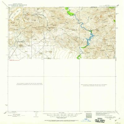 YellowMaps Cave Creek AZ topo map, 1:125000 Scale, 30 X 30 Minute, Historical, 1930, Updated 1959, 20.8 x 16.9 in - Polypropylene