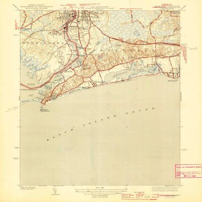 YellowMaps Watch Hill RI topo map, 1:31680 Scale, 7.5 X 7.5 Minute, Historical, 1944, 19.9 x 16.4 in - Tyvek