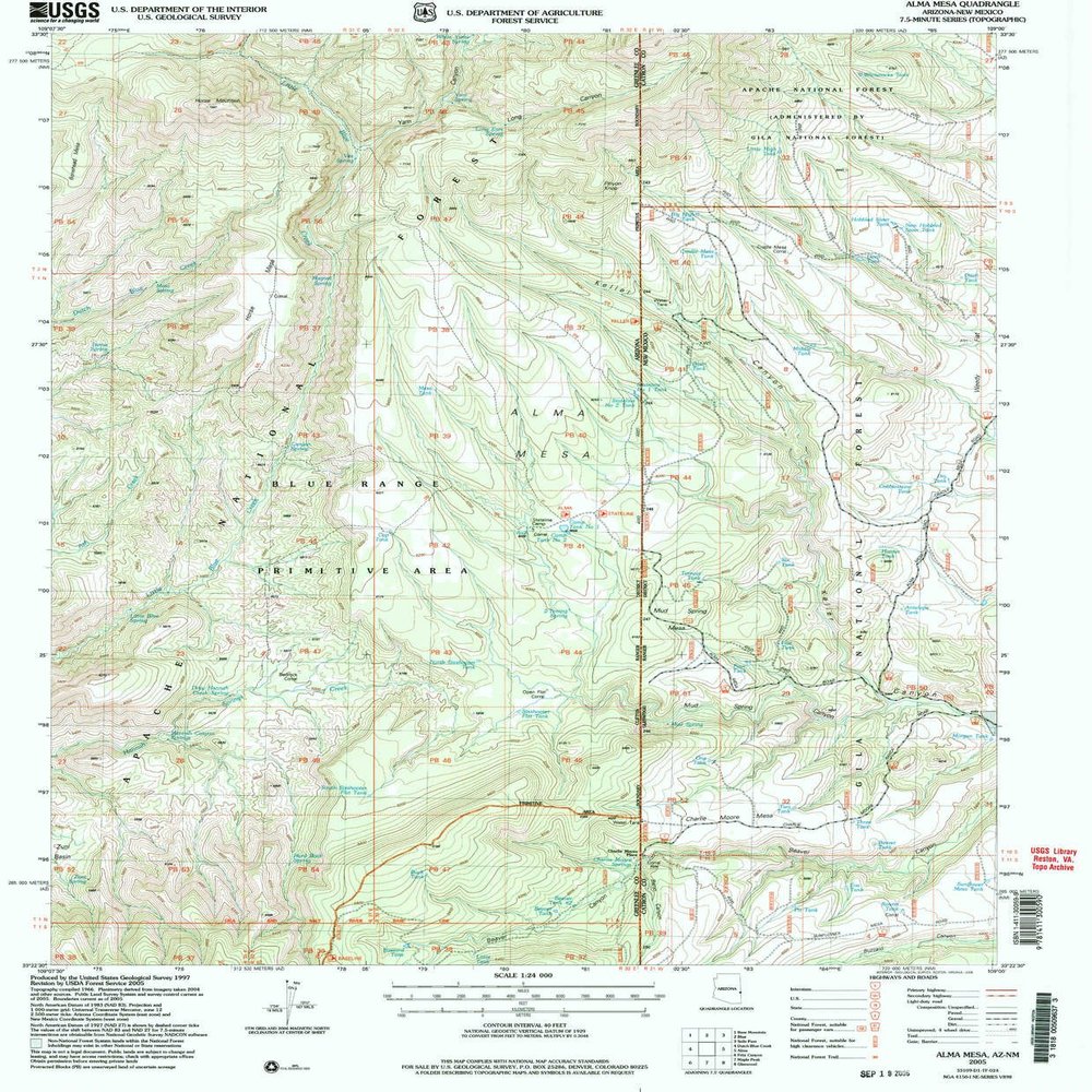 YellowMaps Alma Mesa AZ topo map, 1:24000 Scale, 7.5 X 7.5 Minute, Historical, 2005, Updated 2006, 26.7 x 22 in - Polypropylene
