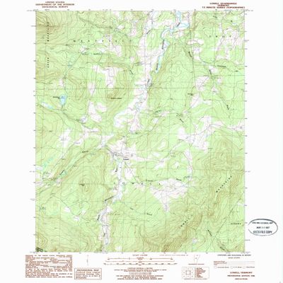 Lowell VT topo map, 1:24000 Scale, 7.5 X 7.5 Minute, Historical, 1986, Updated 1987, 26.7 x 22 in - Polypropylene